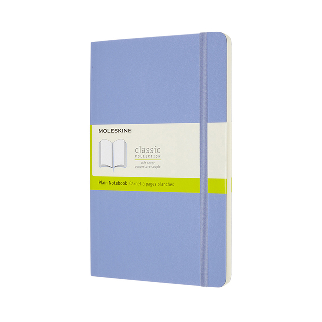 Notitieboek Moleskine large 130x210mm blanco soft cover hydrangea blue