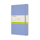 Carnet Moleskine large 130x210mm uni couverture souple bleu hortensia