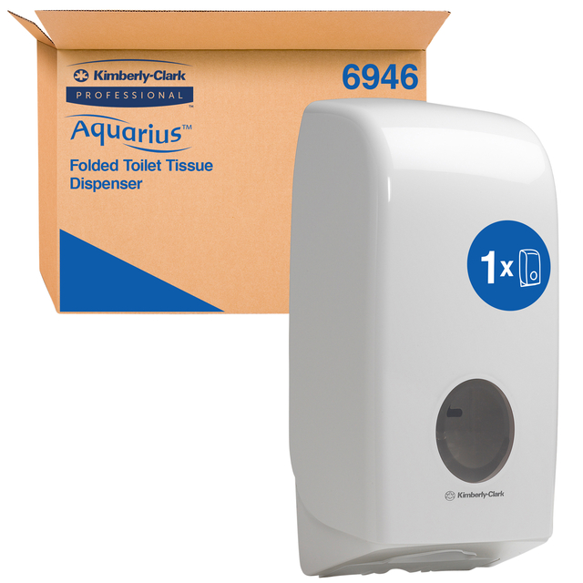 Toiletpapierdispenser Aquarius gevouwen tissue wit 6946