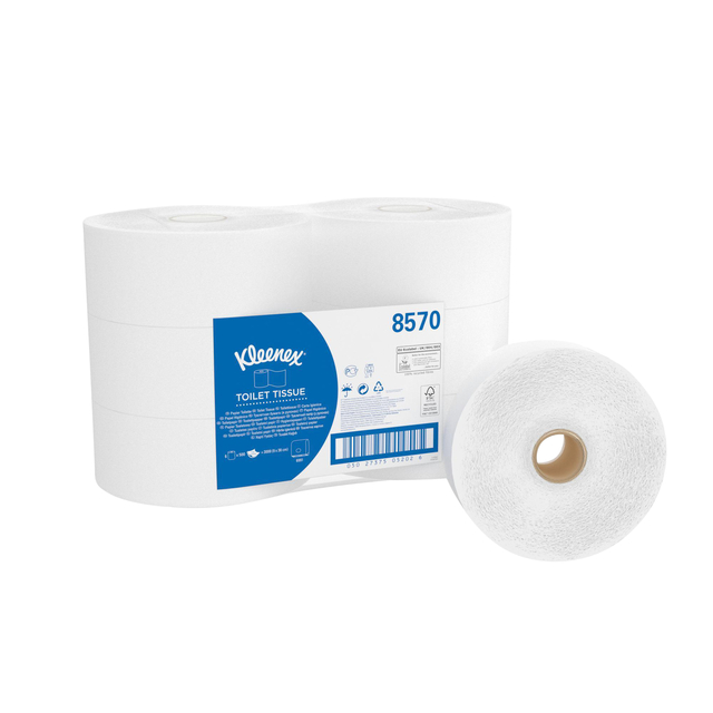 Toiletpapier Kleenex jumbo 2-laags 190m wit 8570