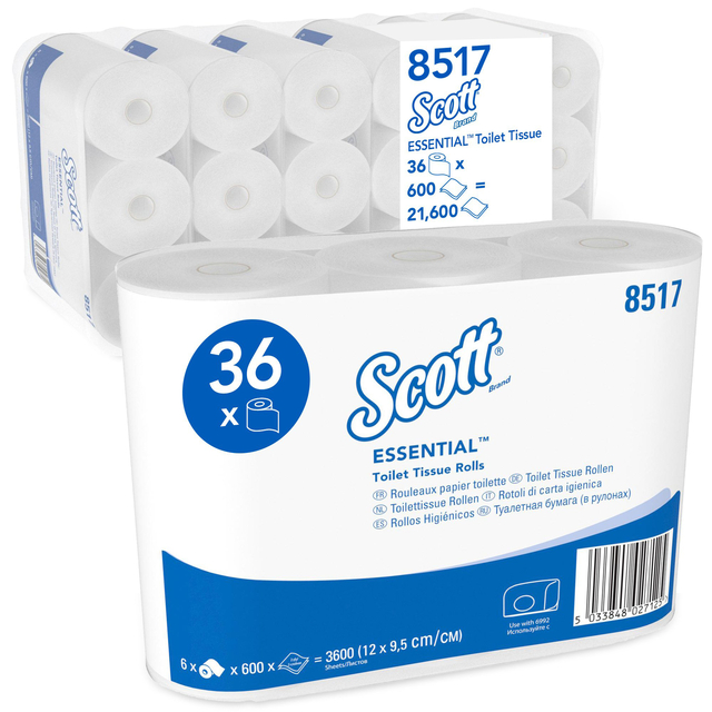 Toiletpapier Scott Essential 2-laags 600vel wit 8517