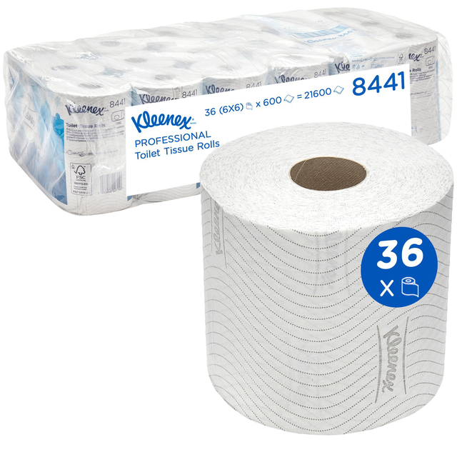 Toiletpapier Kleenex 2-laags 600vel wit 8441