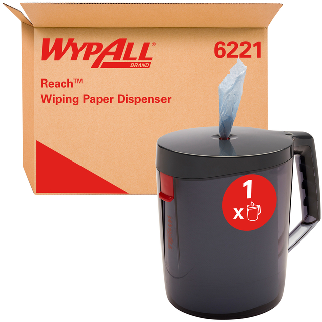 Poetsroldispenser WypAll reach centerfeed zwart 6221