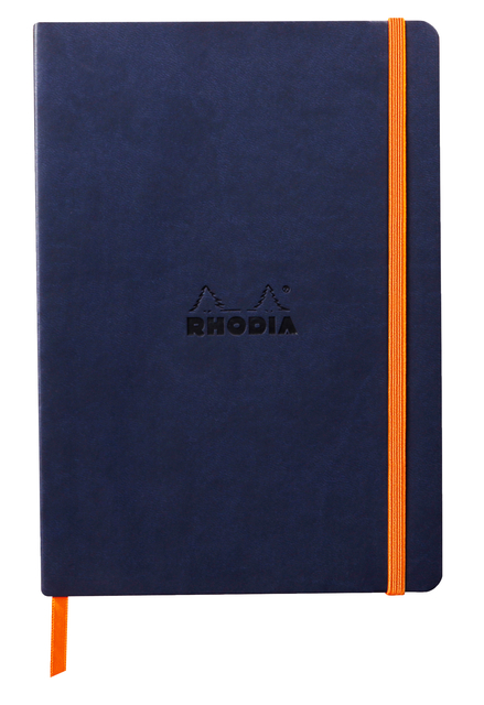 Notitieboek Rhodia A5 lijn 80 vel 90gr nachtblauw