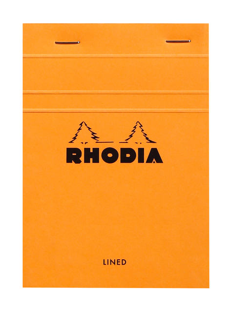 Schrijfblok Rhodia A6 lijn 80 vel 80gr oranje