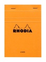 Schrijfblok Rhodia A6 lijn 80 vel 80gr oranje