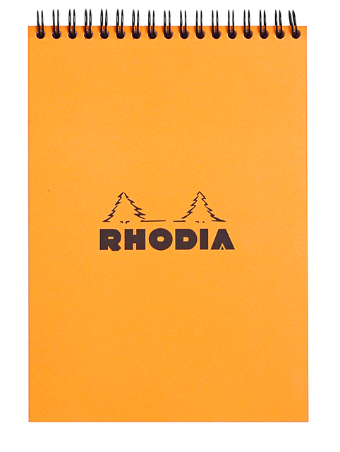 Bloc Rhodia A5 ligné 160 pages 80g spirale orange