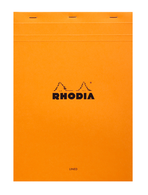 Bloc Rhodia A4 ligné + marge 80 feuilles 80g orange