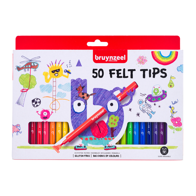 Viltstift Bruynzeel set á 50 kleuren
