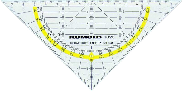 Equerre géométrique Rumold 1026 160mm transparent