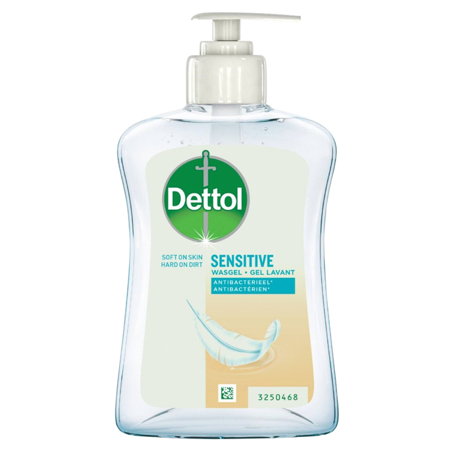 Savon gel mains Dettol Sensitive antibactérien 250ml avec pompe