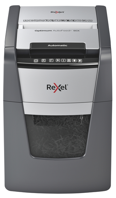 Destructeur Rexel Optimum Auto+ 90X particules 4x28mm