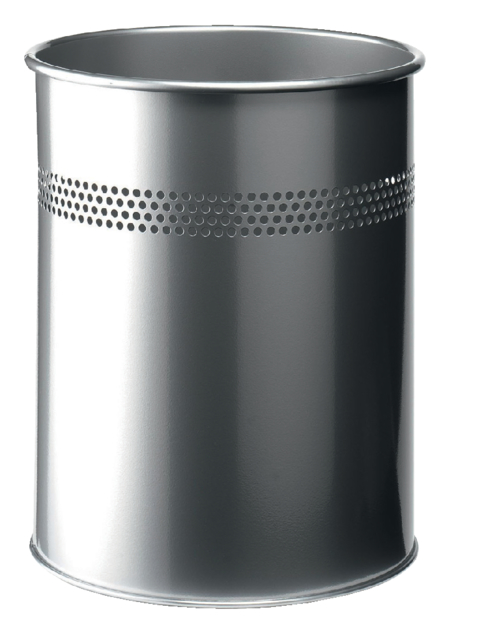 Corbeille à papier Durable 3300-23 15L 30mm perforations argent