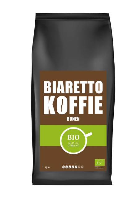 Koffie Biaretto bonen regular biologisch 1000 gram