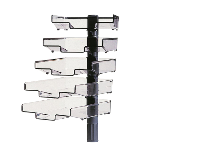Corbeilles à courrier Hanza 5 corbeilles colonne pivotante 360 degrés noir