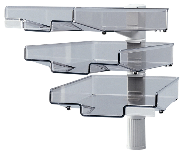 Corbeilles à courrier Hanza 3 corbeilles colonne pivotante 360 degrés gris