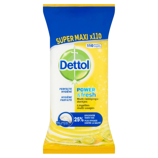 Lingettes nettoyantes Dettol Power Fresh Citrus 110 pièces