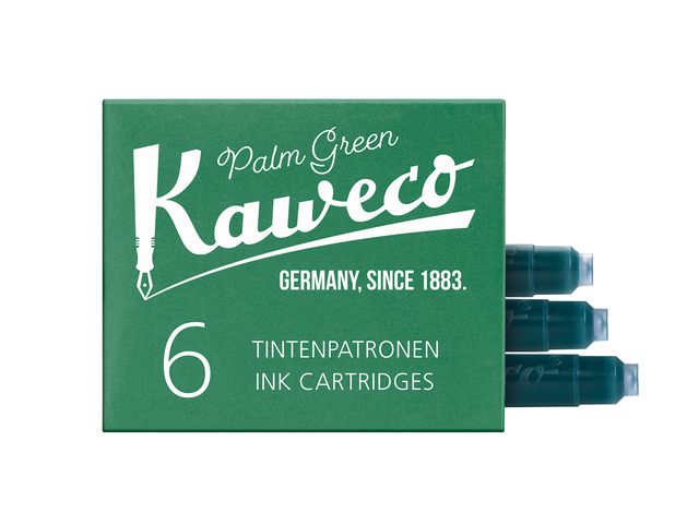 Cartouche d'encre Kaweco vert boîte 6 pièces