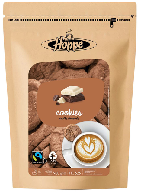 Biscuits Hoppe Cookies Fairtrade double chocolat env 125 pièces