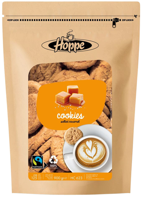 Koekjes Hoppe Cookies fairtrade caramel zeezout circa 125stuks