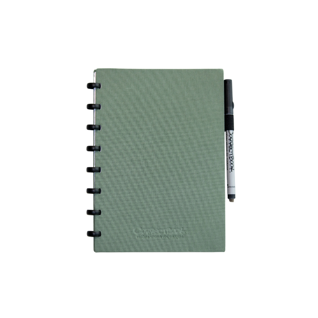 Notitieboek Correctbook A5 lijn 40blz linnen olive green