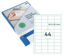 Etiket Rillprint 48.5x25.4mm mat transparant 1100 stuks