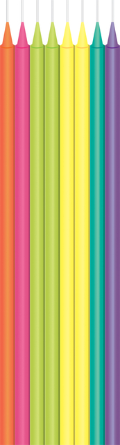 Kaarsjes Haza long bright 15cm 16 stuks assorti