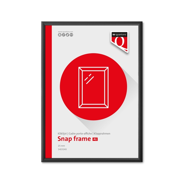 Cadre clipsable Quantore Premium  A1 25mm noir