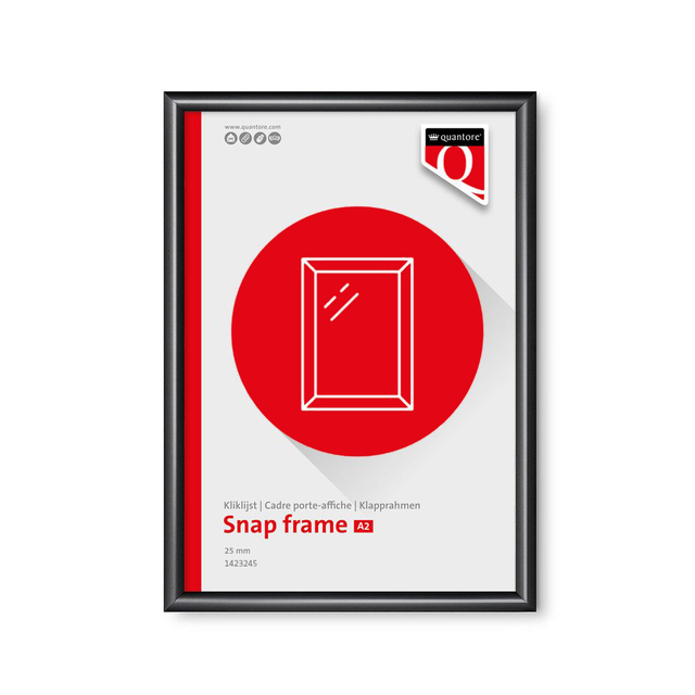 Cadre clipsable Quantore Premium A2 25mm noir