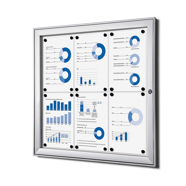 Vitrinebord Quantore luxe 6x A4 zilver