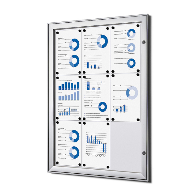 Vitrine d''affichage Quantore Luxe 9x A4 argent