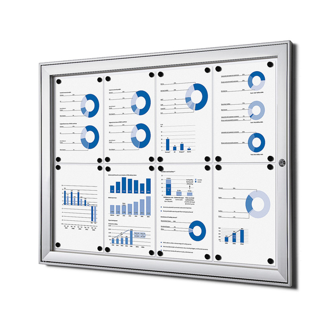 Vitrine d''affichage Quantore Luxe 8x A4 argent