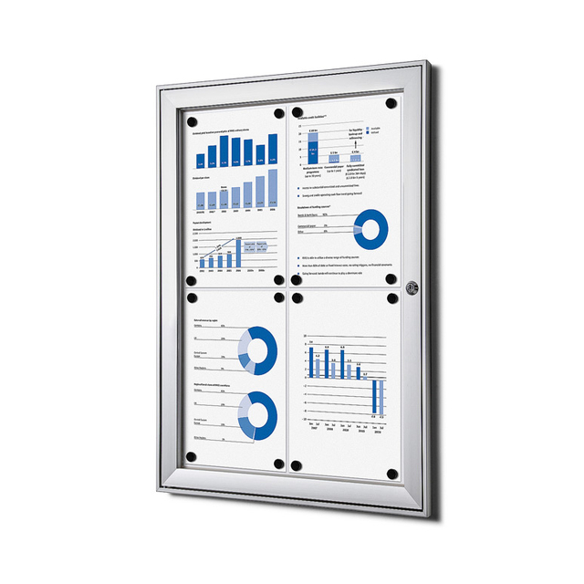 Vitrine d''affichage Quantore Luxe 4x A4 argent