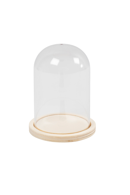 Cloche Creotime avec socle en bois 9,5x6cm