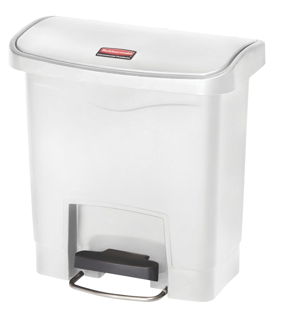 Poubelle à pédale Rubbermaid Slim Jim Step-On 15L blanc