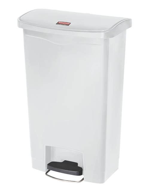 Poubelle à pedale Rubbermaid Slim Jim Step-On 50L blanc