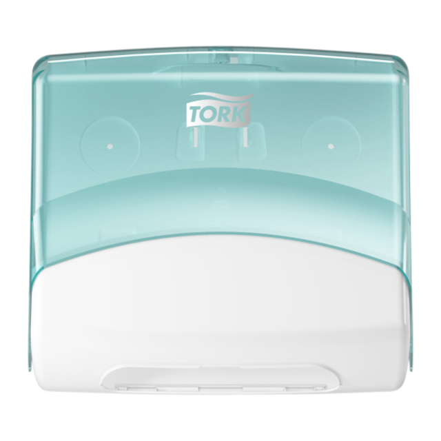 Reinigingsdoekdispenser Tork W4 Performance gevouwen turquoise 654000