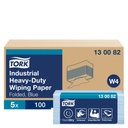 Reinigingsdoek Tork W4 Premium Industrial Heavy-Duty gevouwen 3-laags 5x100 vel blauw 130082