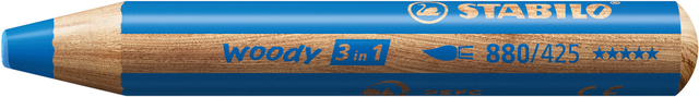 Crayon de couleur STABILO 880 woody 3-en-1 multi-surfaces bleu moyen