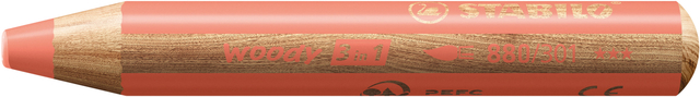 Kleurpotloden STABILO 880 woody 3 in 1 multitalent pastel rood