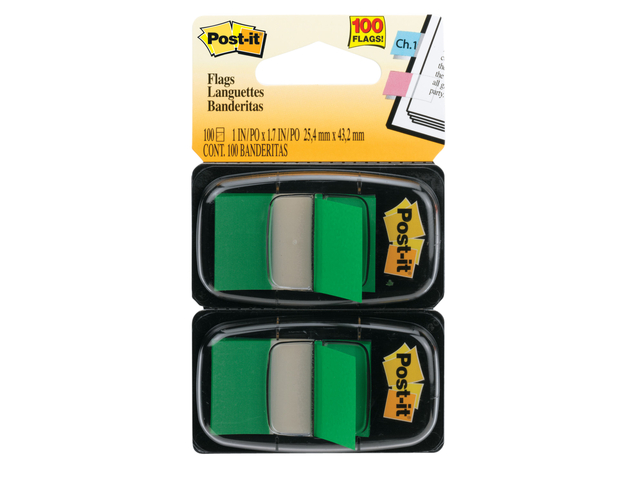 Indextabs 3M Post-it 680 25.4x43.2mm duopack groen 100 vel