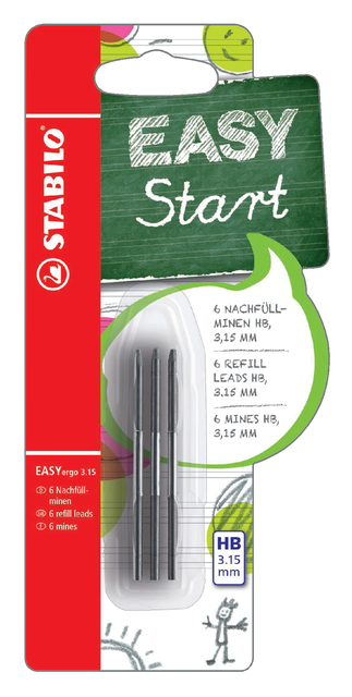 Mines portemine STABILO EASYergo recharge HB 3,15mm blister 6 pièces