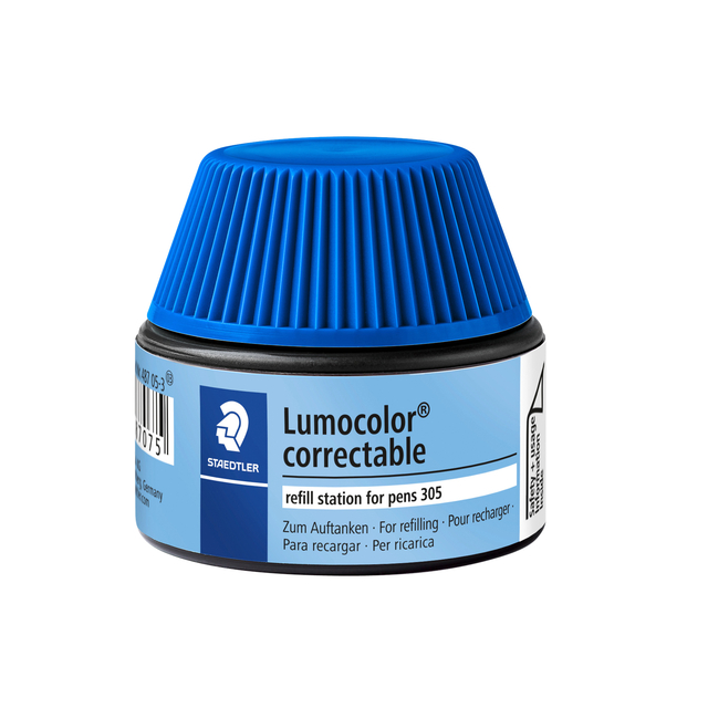 Station de recharge feutre STAEDTLER Lumocolor 305 non permanent correctable bleu