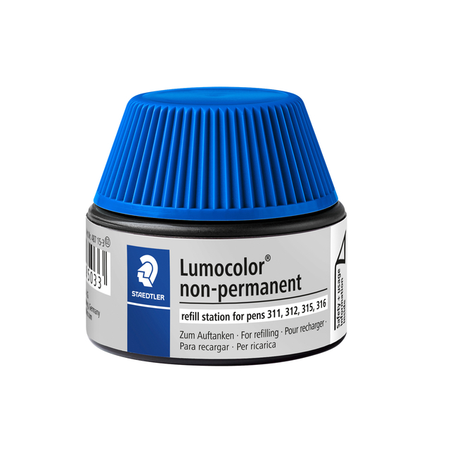 Station de recharge feutre STAEDTLER Lumocolor non-permanent 15ml bleu