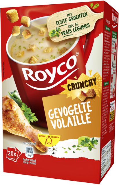 Soep Royco gevogelte met croutons 20 zakjes