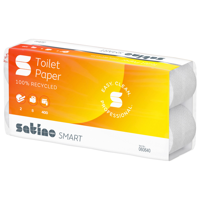 Papier toilette Satino Smart MT1 060640 2 épaisseurs 400 feuilles blanc