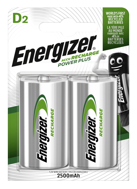 Batterij oplaadbaar Energizer 2xD 2500mAh