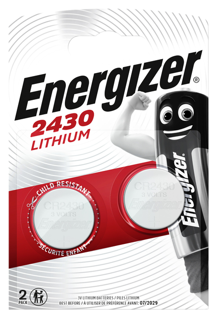 Batterij Energizer knoopcel 2x CR2430 lithium