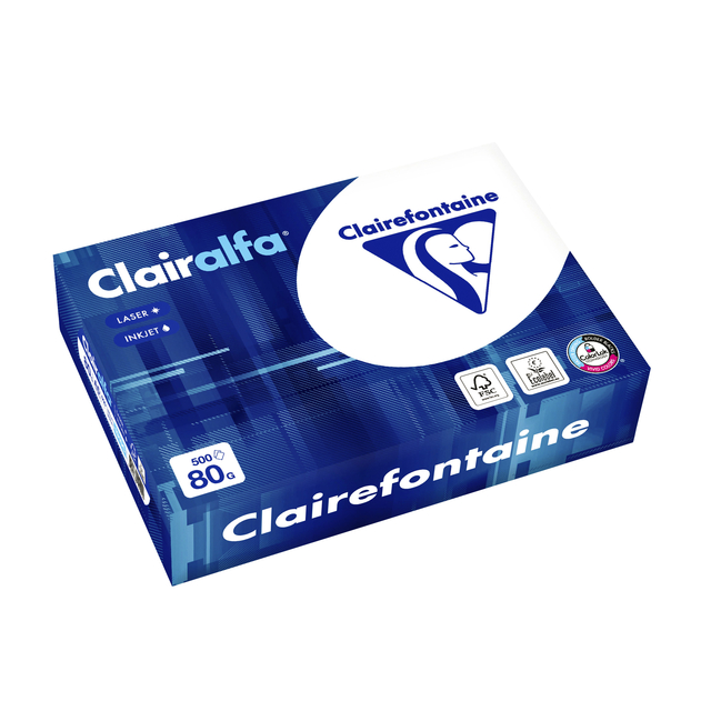 Kopieerpapier Clairefontaine Clairalfa A5 80gr wit 500 vel