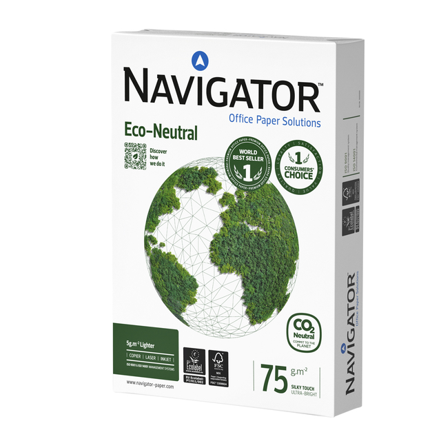 Kopieerpapier Navigator Eco-Neutral A4 75gr wit 500 vel